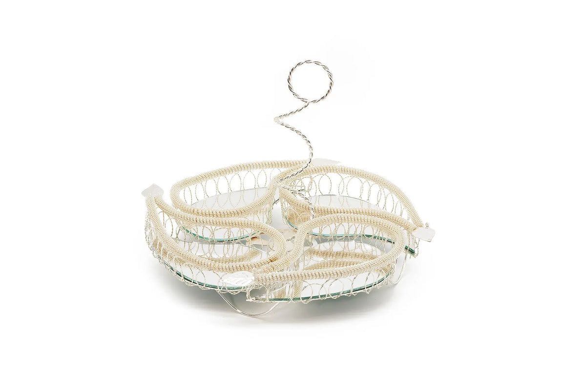 4 Leaf Shaped Mirror Tray - Armani Gallery - Armani Gallery