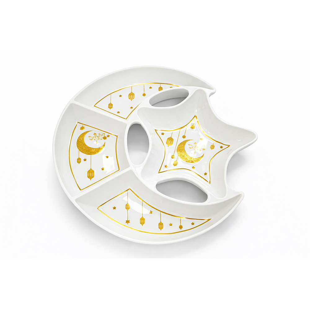Ramadan Crescent & Star Sectioned Serving Platter