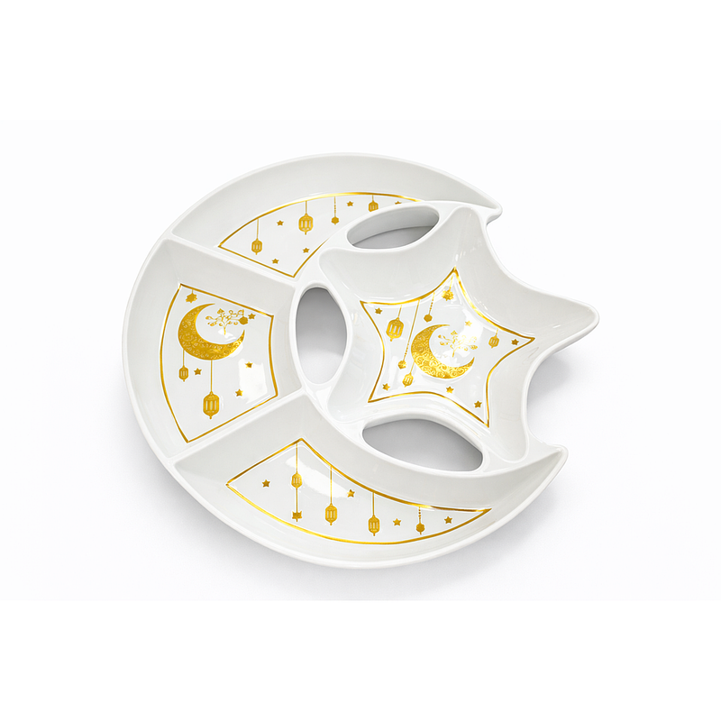 Ramadan Crescent & Star Sectioned Serving Platter
