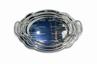 Elegant Silver Oval Serving Tray Set with Handles