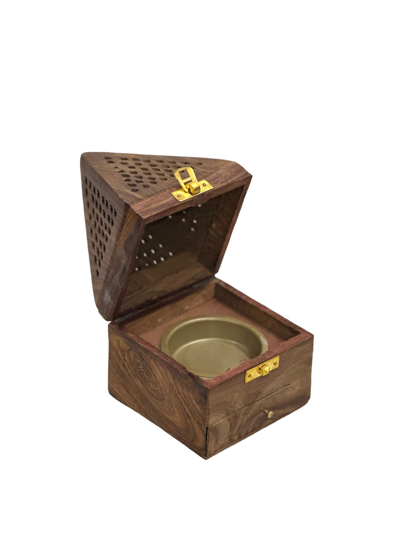 Wooden Pyramid Incense Burner - Large