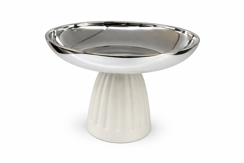 Modern Pedestal Serving Bowl with Ribbed Base 18317-13