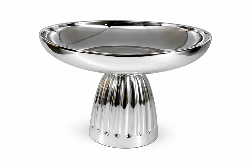 Chrome Pedestal Side Table – Modern Sculptural Accent Table 18317-15