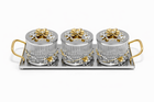 Luxury 3-Piece Crystal Treat Jar Set with Gold Tray