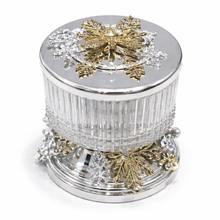 Luxury Crystal Treat Bowl with Lid – Gold Floral Design