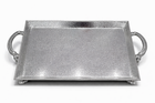 Luxury Hammered Silver Serving Tray with Handles
