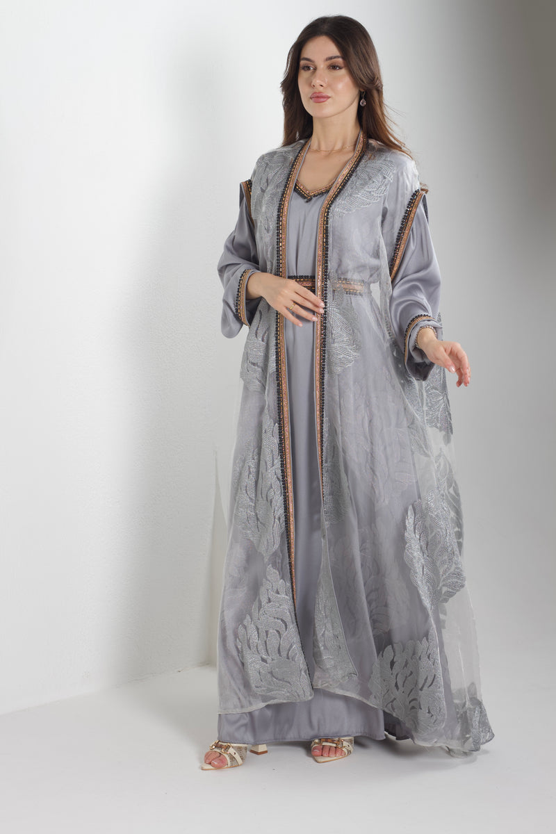 LAYANA SILVER VEIL KAFTAN
