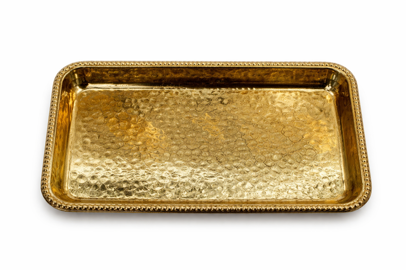 Luxury Gold Rectangular Decorative Serving Tray