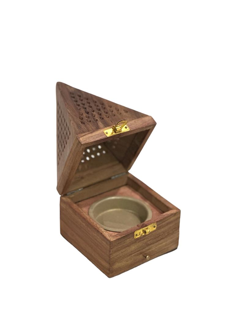 Wooden Pyramid Incense Burner - Medium