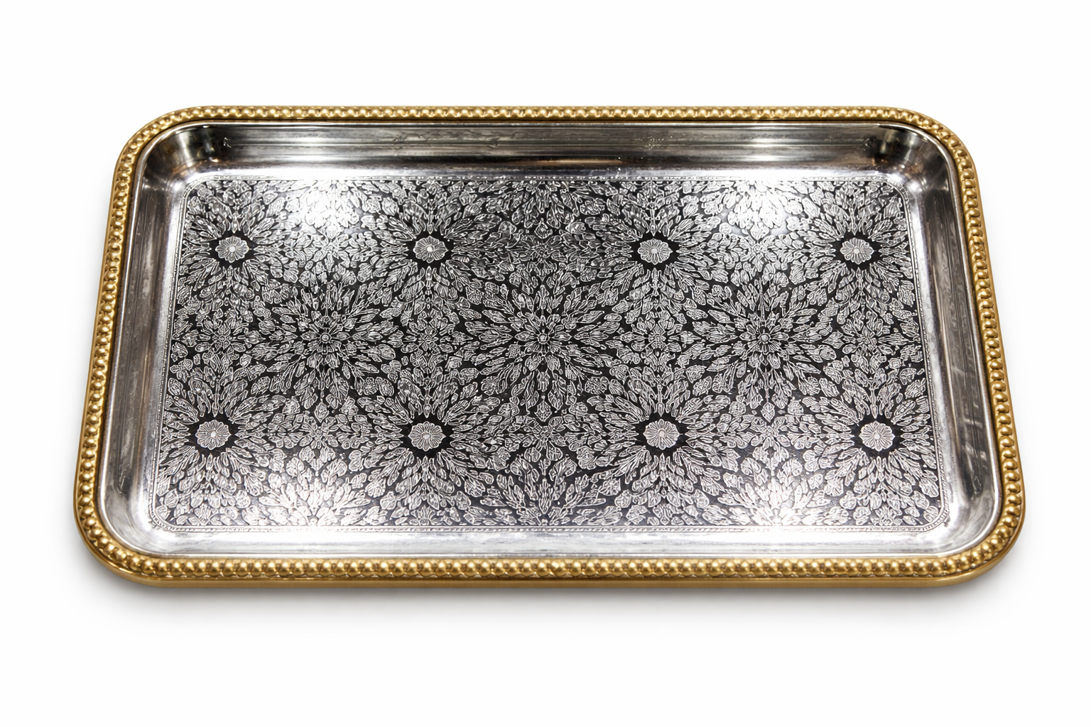 Luxury Gold Rectangular Decorative Serving Tray