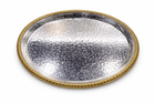 Luxury Round Silver Tray with Gold Accent Rim