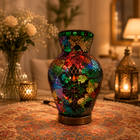 Mosaic Glass Vase w/LED Lit Base - VS01 - 17 x 25cm h