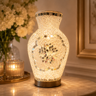 Mosaic Glass Vase w/LED Lit Base - VS01 - 17 x 25cm h