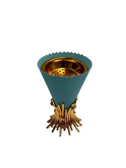 Cone Incense Burner on Golden Straw Stand - Armani Gallery