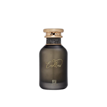 Endless by Ahmed perfume bottle featuring a matte black rounded glass design with gold script, a textured black band, and a gold cap.
