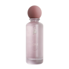 Soft pink frosted In Love perfume bottle by Laverne with rounded cap.