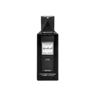 The image is of a black perfume bottle for "Modest UNE" by Afnan Perfumes. The bottle has a sleek, rectangular shape with a black cap and a diamond-like embellishment on the top. The label on the bottle is white with black lettering that reads "Modest" in