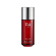 Risk Comete perfume by Assaf Arrogate Collection in red bottle with silver cap.