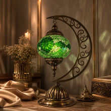 Mosaic Glass Crescent Table Lamp - YL15S - 18 x 25 x 40cm h
