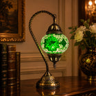 Mosaic Glass Swan Neck Table Lamp - YMA403 - 21 x 12 x 37cm h