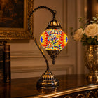 Mosaic Glass Swan Neck Table Lamp - YMA403 - 21 x 12 x 37cm h