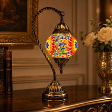 Mosaic Glass Swan Neck Table Lamp - YMA403 - 21 x 12 x 37cm h