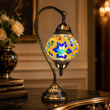 Mosaic Glass Swan Neck Table Lamp - YMA403 - 21 x 12 x 37cm h