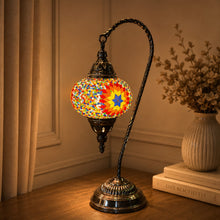 Mosaic Glass Swan Neck Table Lamp - YMA404-15 - 22 x 15 x 52cm h