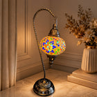 Mosaic Glass Swan Neck Table Lamp - YMA404-15 - 22 x 15 x 52cm h