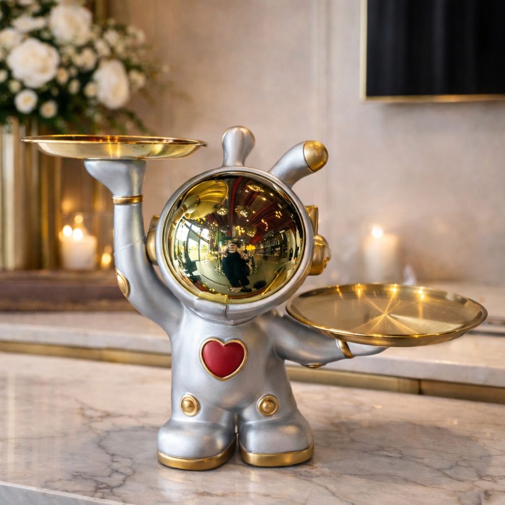 Decorative Serving Stand with Tray