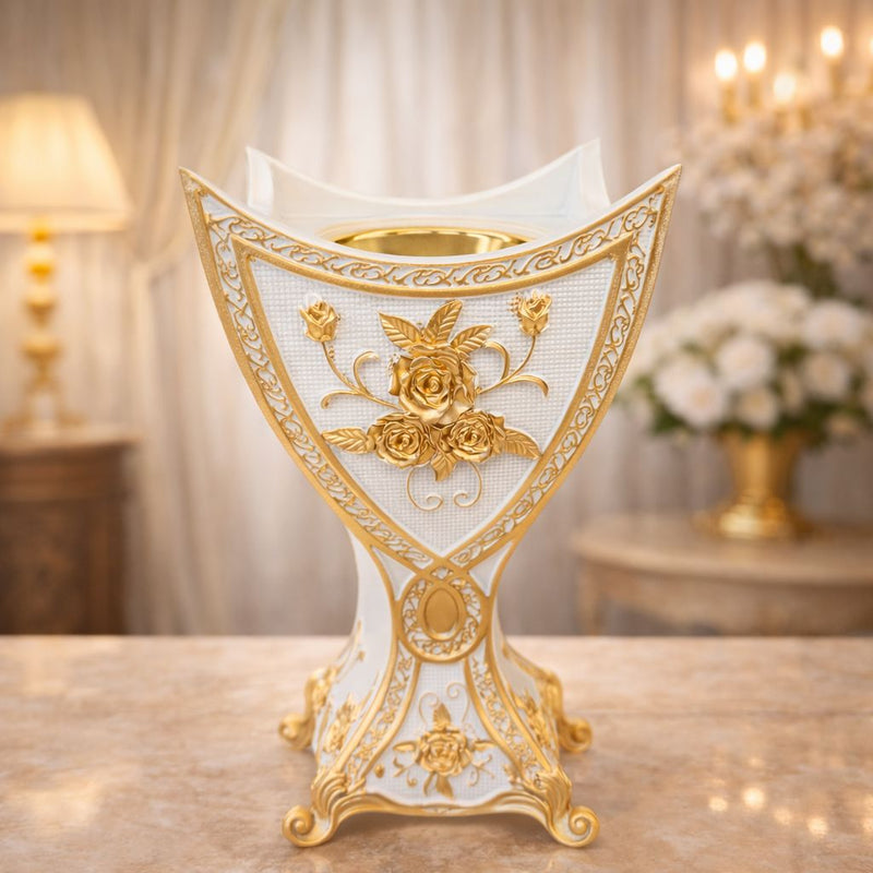 Ornate Pedestal Incense Burner – Classic Floral Motif 18344-35