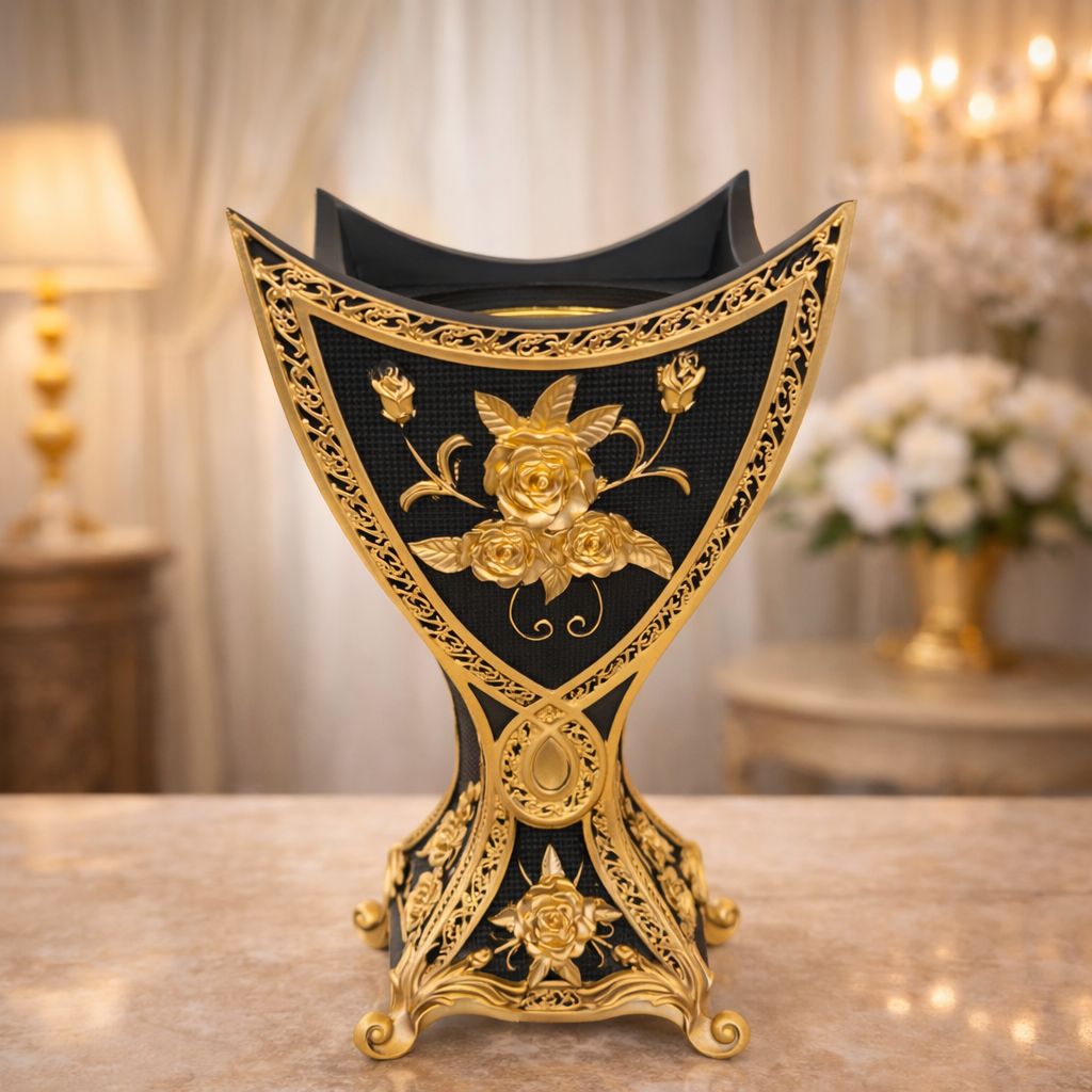 Ornate Pedestal Incense Burner – Classic Floral Motif 18344-35