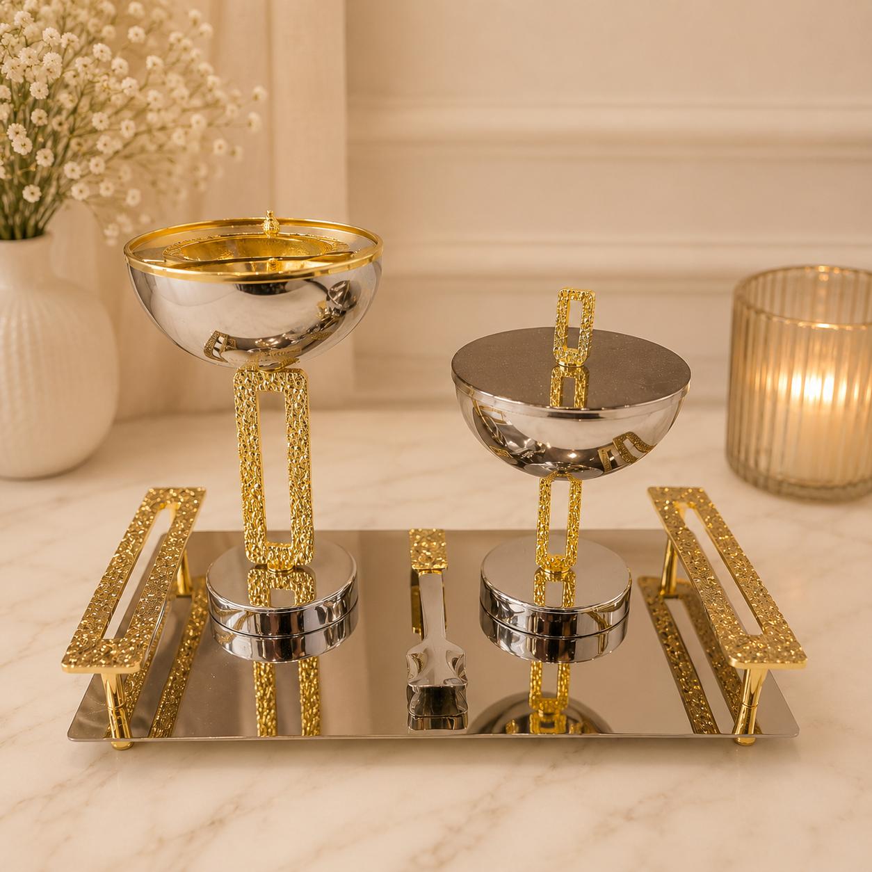 Luxury Incense Burner Set – Bakhoor Burner with Matching Tools 18344-27