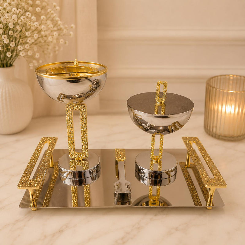 Luxury Incense Burner Set – Bakhoor Burner with Matching Tools 18344-27