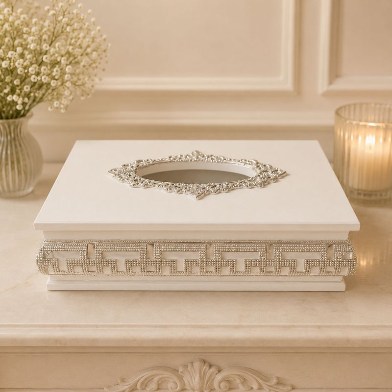 Beige Luxury Tissue Box Cover – Elegant Decorative Design (Copy)