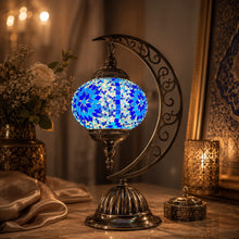 Mosaic Glass Crescent Table Lamp - YL15S - 18 x 25 x 40cm h