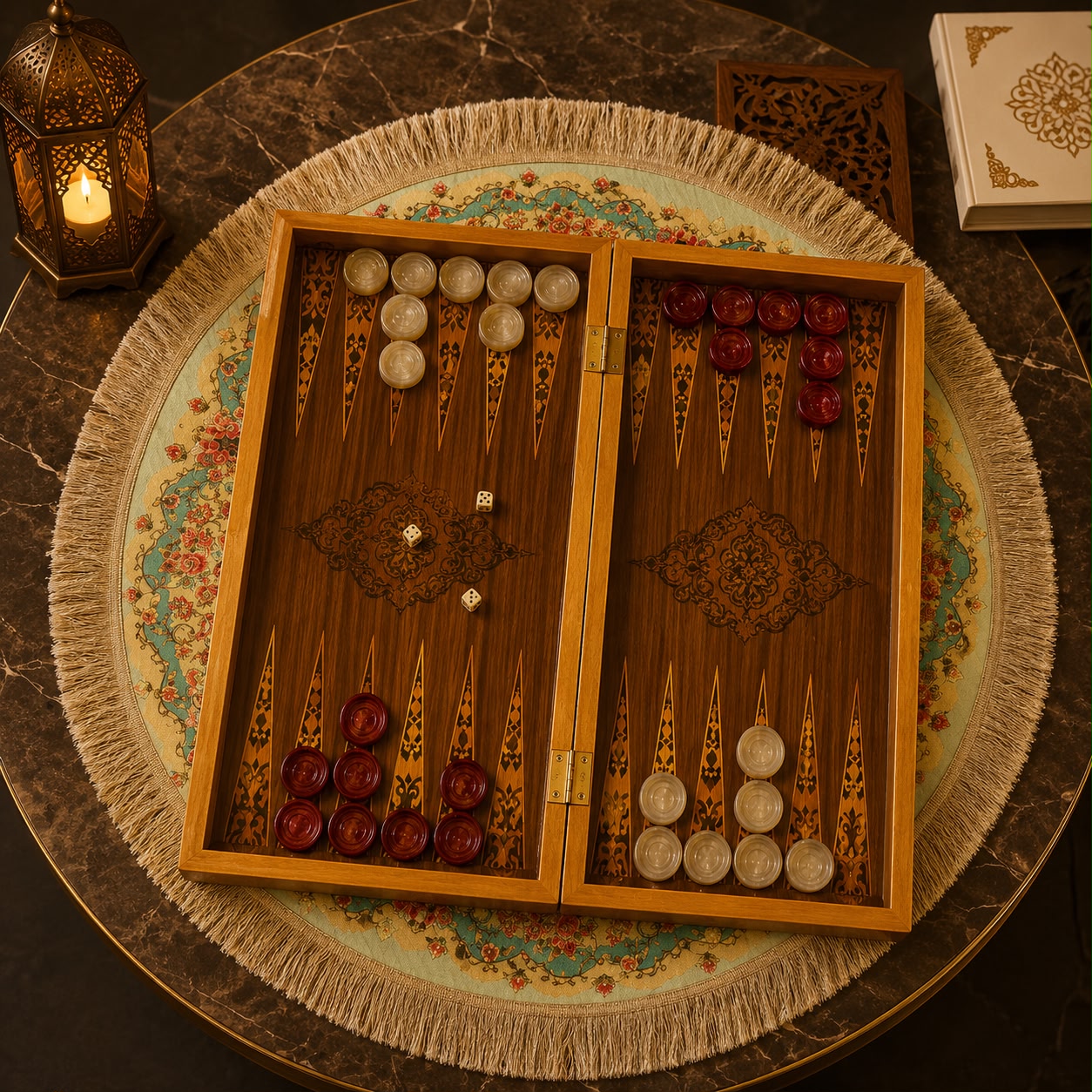 Eser Elegance Decorative Backgammon Motif 2
