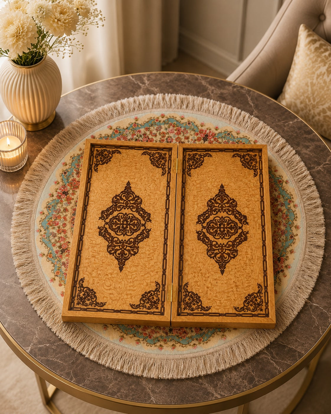 Eser Elegance Decorative Backgammon Motif 2