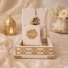 Cushioned Velvet Quran Box Set 9 x 12cm (Quran,Beads)