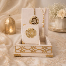 Cushioned Velvet Quran Box Set 9 x 12cm (Quran,Beads)