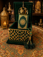 Small Velvet Quran Box Set 9 x 12cm (Quran,Beads)