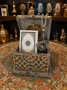 Small Velvet Quran Box Set 9 x 12cm (Quran,Beads)