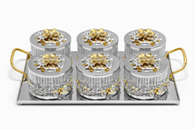 Luxury 6-Piece Crystal Treat Jar Set with Tray – Gold Lid Design