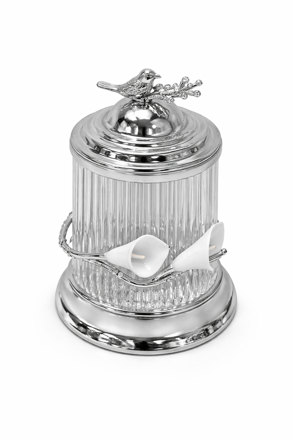 Luxury Glass Treat Jar with Lid – Gold Trim