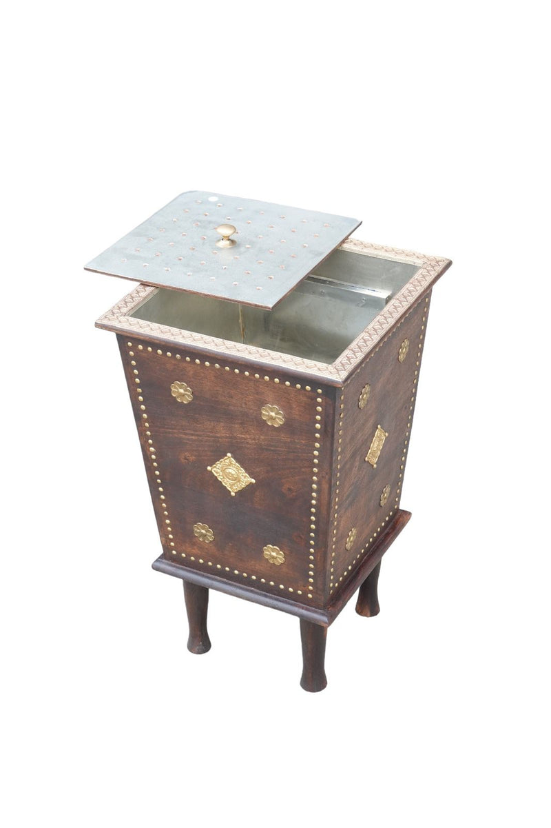 Wooden Square Incense Burner on 4 Legs H53cm x W31cm