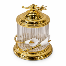 Luxury Glass Treat Jar with Lid – Gold Trim