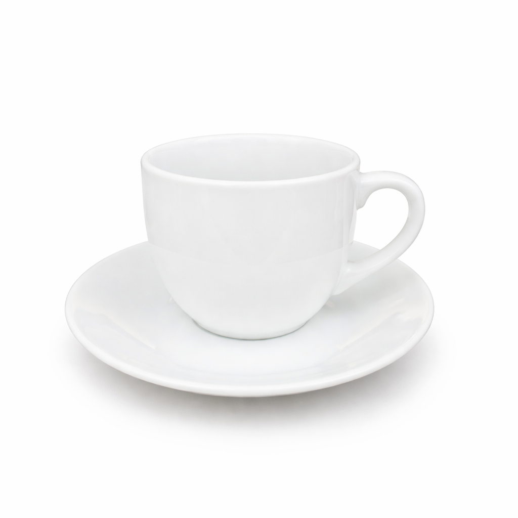 Luxury Classic White Coffee Cup and Saucer Set – Minimalist Design