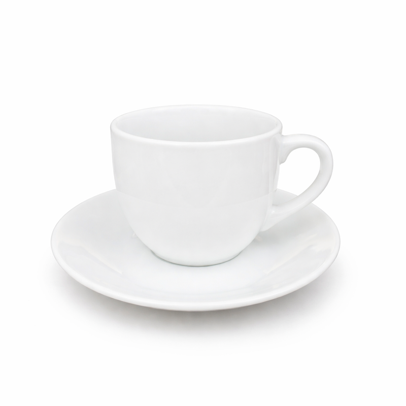 Luxury Classic White Coffee Cup and Saucer Set – Minimalist Design