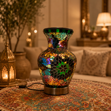Mosaic Glass Vase w/LED Lit Base - VS05 - 14 x 19cm h