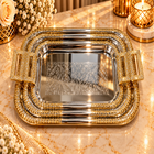 Luxury Gold & Silver Rectangular Serving Tray Set